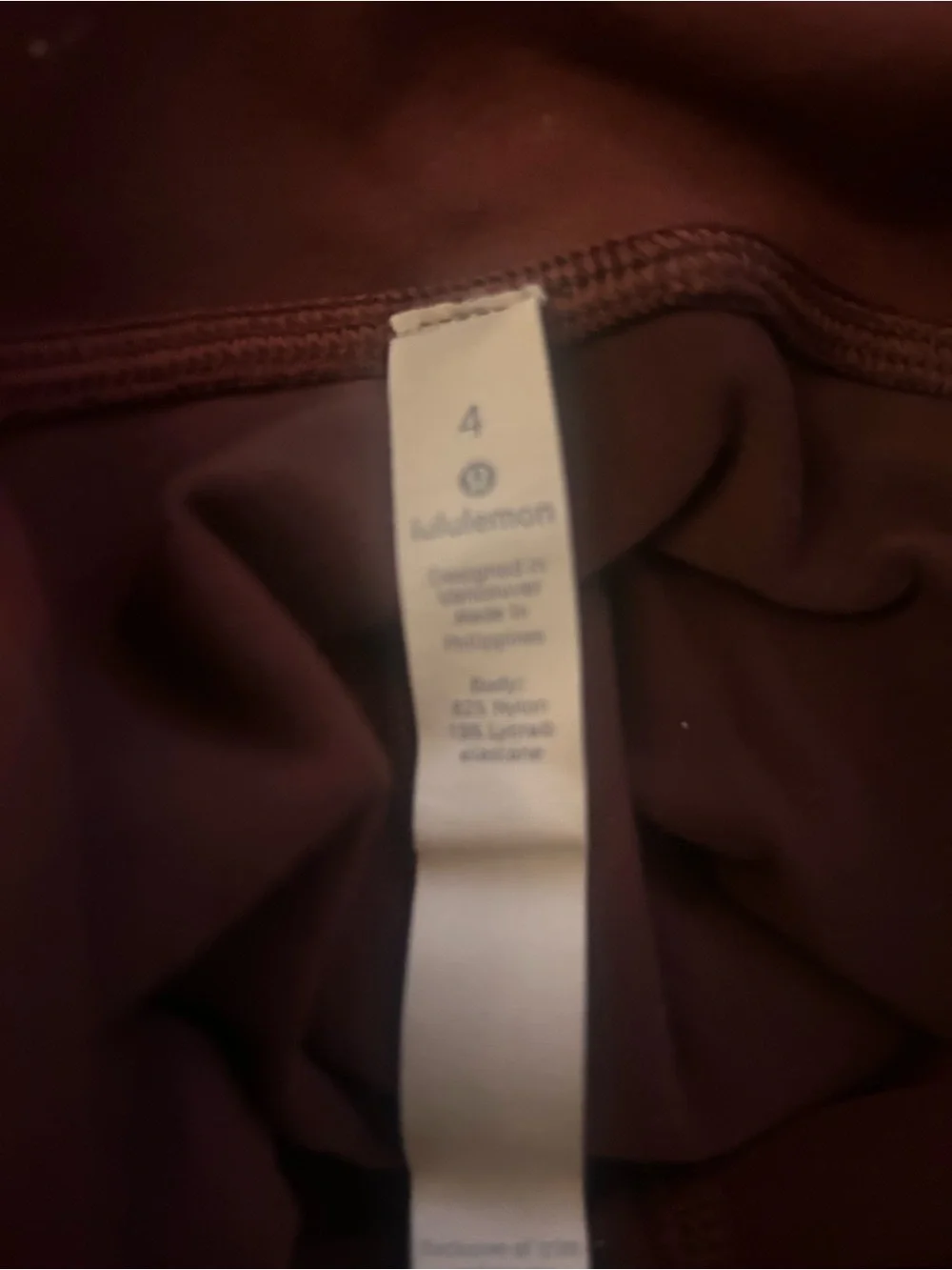 Lululemon High-Waist Burgundy maroon Leggings size 4